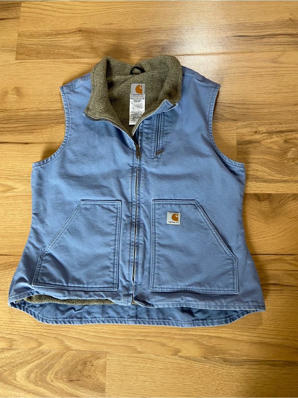 Carhartt Sherpa Lined Vest Style WV001 CUB Blue Y2K Vintage Women’s Large